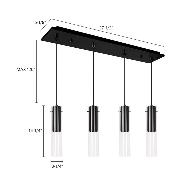 Kuzco Lighting - MP21703BK-04 - LED Pendant - Lena - Black
