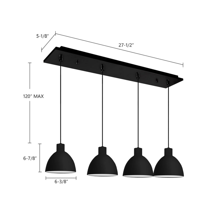 Kuzco Lighting - MP1706BK-04 - LED Pendant - Chroma - Black