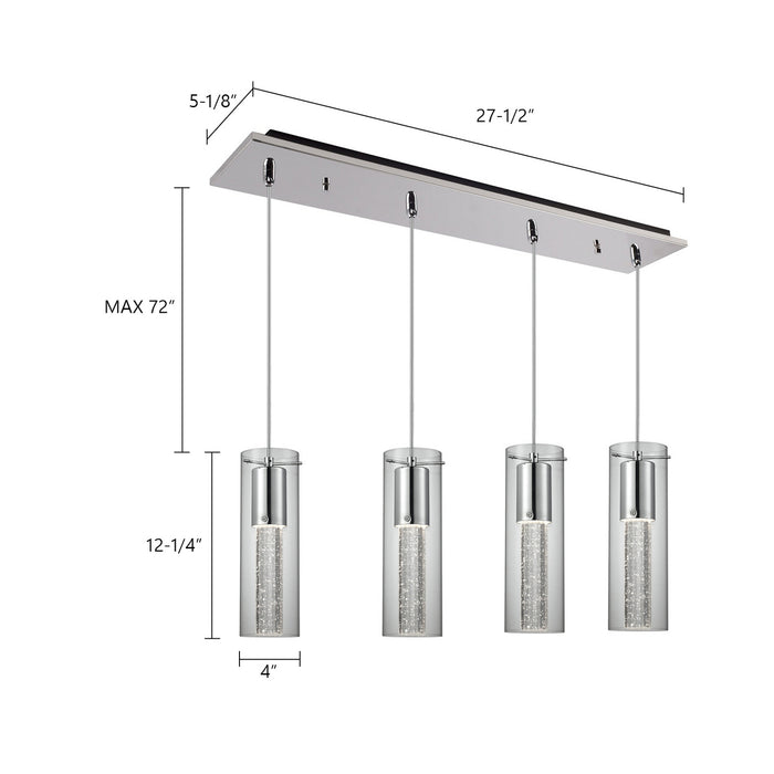 Kuzco Lighting - MP4401CH-04 - LED Pendant - Champagne - Chrome