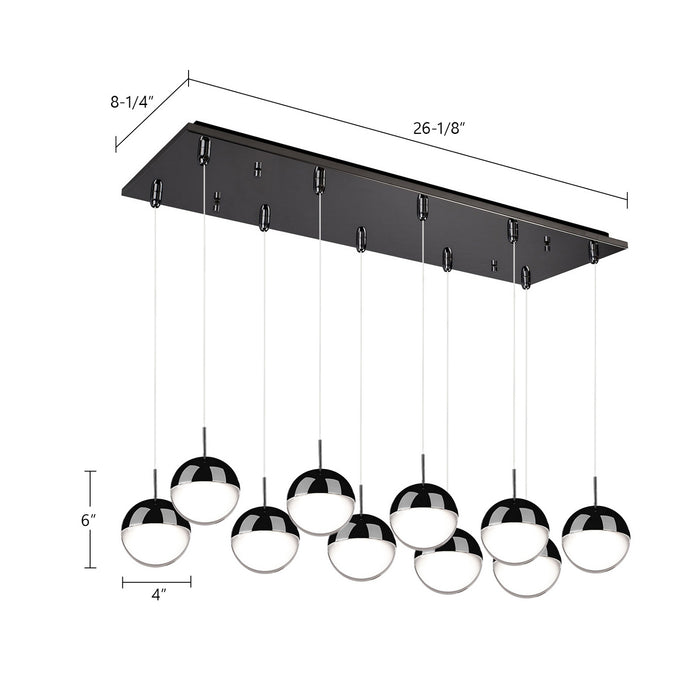 Kuzco Lighting - MP402801BC-10 - LED Pendant - Pluto - Black Chrome