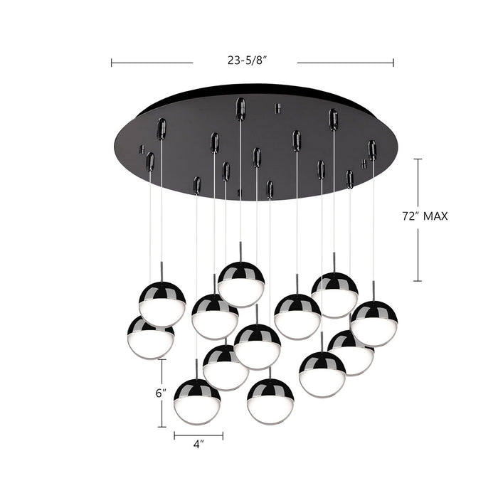Kuzco Lighting - MP402801BC-13 - LED Pendant - Pluto - Black Chrome