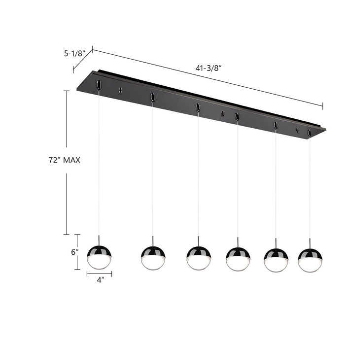 Kuzco Lighting - MP402801BC-06 - LED Pendant - Pluto - Black Chrome