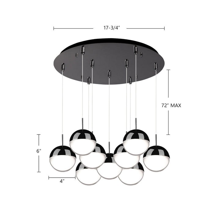 Kuzco Lighting - MP402801BC-09 - LED Pendant - Pluto - Black Chrome