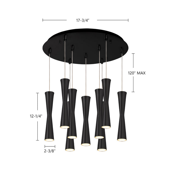 Kuzco Lighting - MP42502BK-09 - LED Pendant - Robson - Black