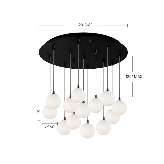 Kuzco Lighting - MP3106BKOP-13 - LED Pendant - Bolla - Black/Opal Glass
