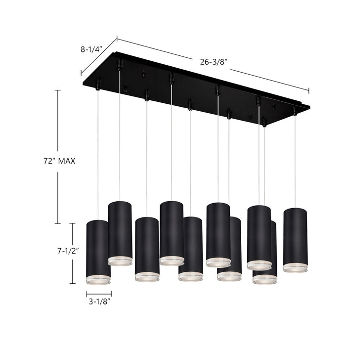 Kuzco Lighting - MP401431BK-10 - LED Pendant - Cameo - Black