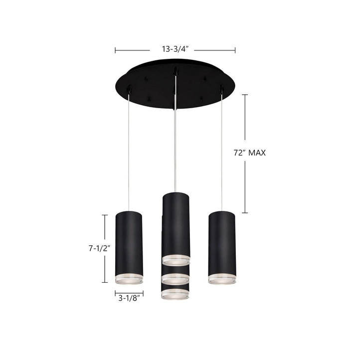 Kuzco Lighting - MP401431BK-05 - LED Pendant - Cameo - Black