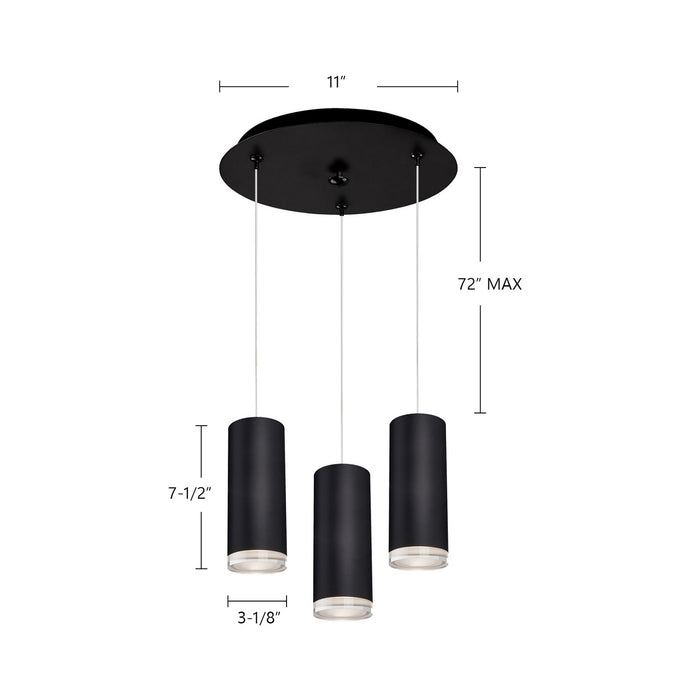 Kuzco Lighting - MP401431BK-03 - LED Pendant - Cameo - Black