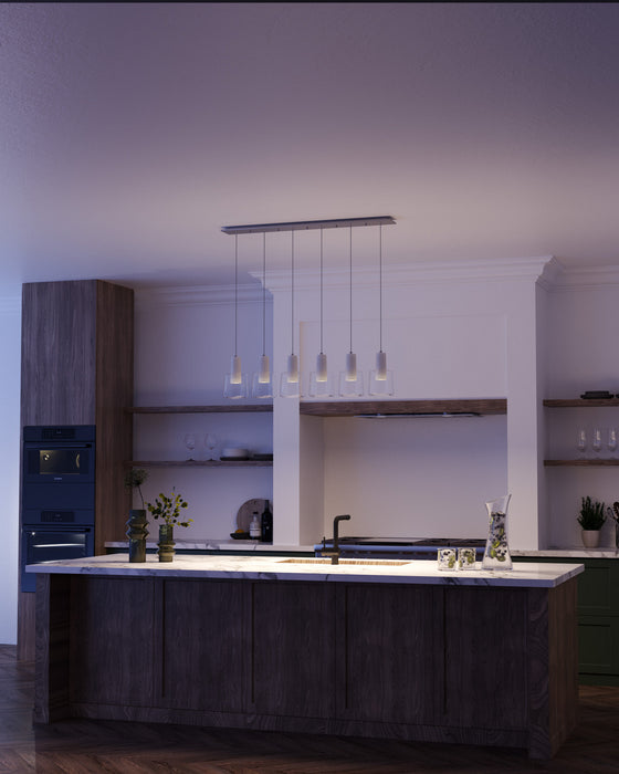 Kuzco Lighting - MP12506WHCL-06 - LED Pendant - Samson - White/Clear Glass