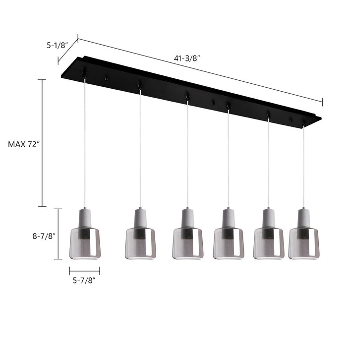 Kuzco Lighting - MP12506BKSM-06 - LED Pendant - Samson - Black/Smoked Glass