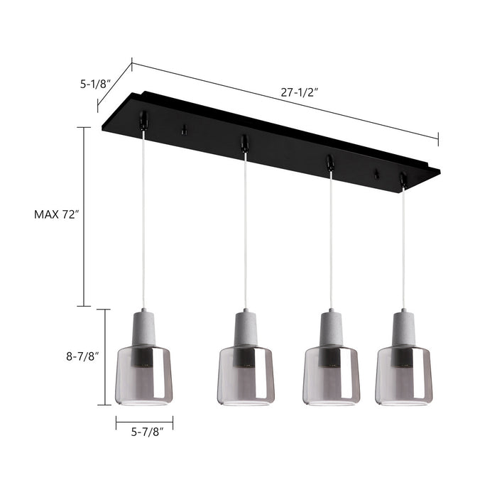 Kuzco Lighting - MP12506BKSM-04 - LED Pendant - Samson - Black/Smoked Glass