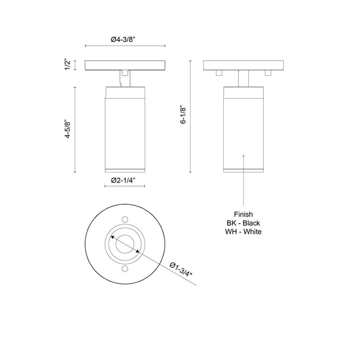 Kuzco Lighting - LD2-SA04W08-3036-WH-UNV-010 - LED Ceiling Mount - Lorna - White