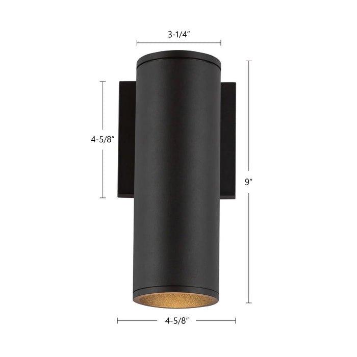 Kuzco Lighting - LD3-WS09W14-3036-BK-UNV-010 - LED Outdoor Wall Sconce - Lorna - Black