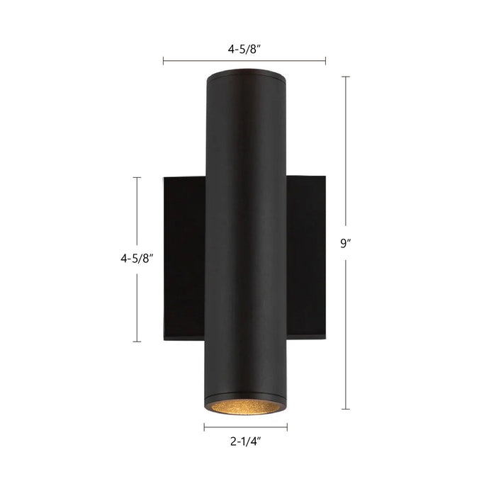 Kuzco Lighting - LD2-UD09W14-3036-BK-UNV-010 - LED Wall Sconce - Lorna - Black