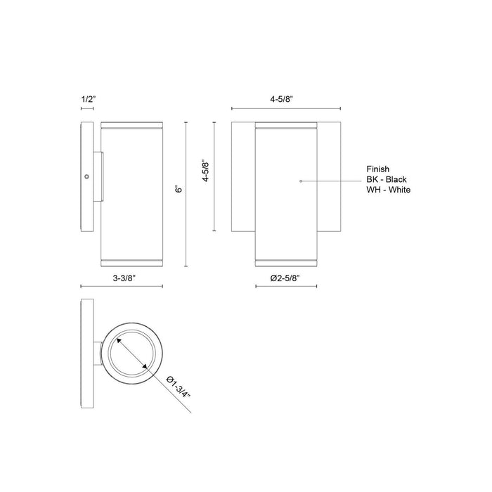 Kuzco Lighting - EW262106-WH - LED Outdoor Wall Sconce - Nordic - White