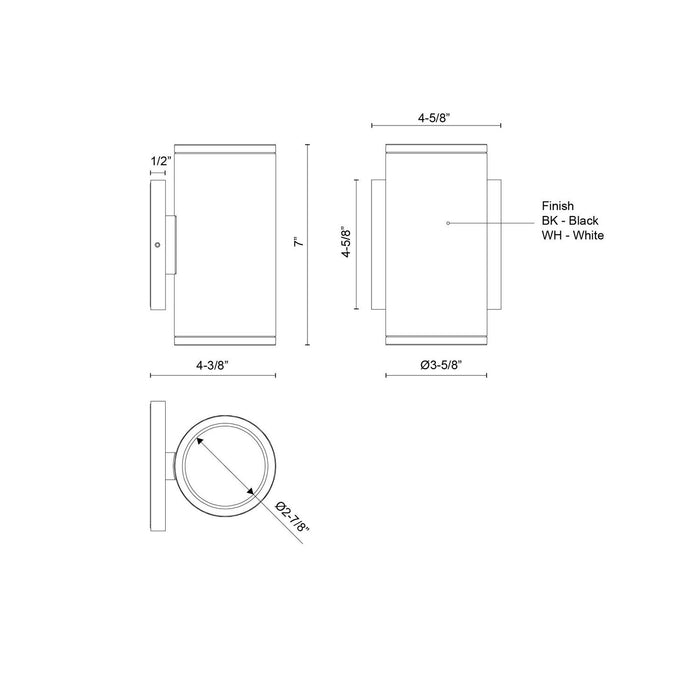 Kuzco Lighting - EW264207-WH - LED Outdoor Wall Sconce - Nordic - White