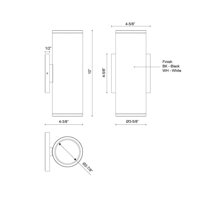Kuzco Lighting - EW264210-WH - LED Outdoor Wall Sconce - Nordic - White