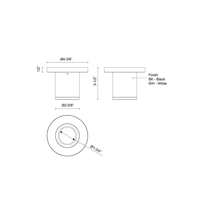Kuzco Lighting - EC262103-BK - LED Outdoor Ceiling Mount - Nordic - Black