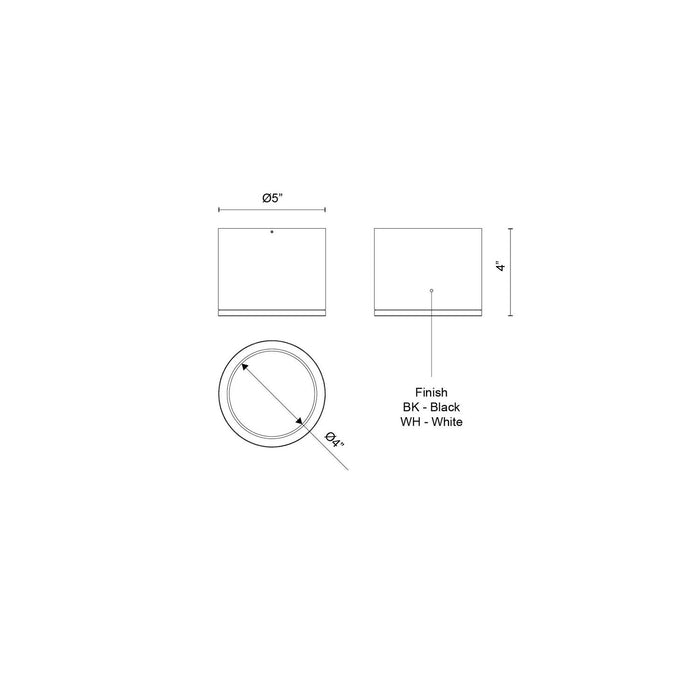 Kuzco Lighting - EC265104-BK - LED Outdoor Ceiling Mount - Nordic - Black