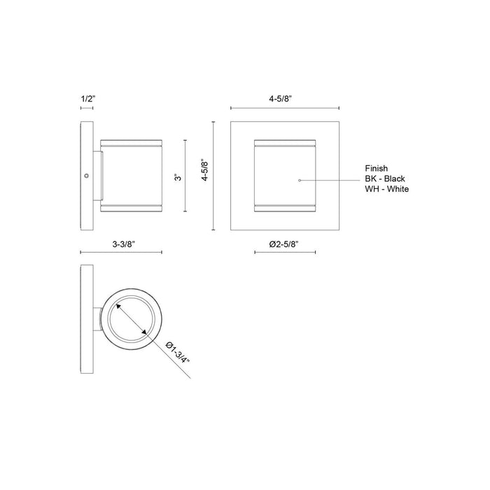Kuzco Lighting - EW262103-BK - LED Outdoor Wall Sconce - Nordic - Black