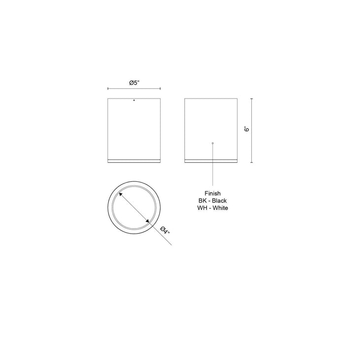 Kuzco Lighting - EC265106-WH - LED Outdoor Ceiling Mount - Nordic - White