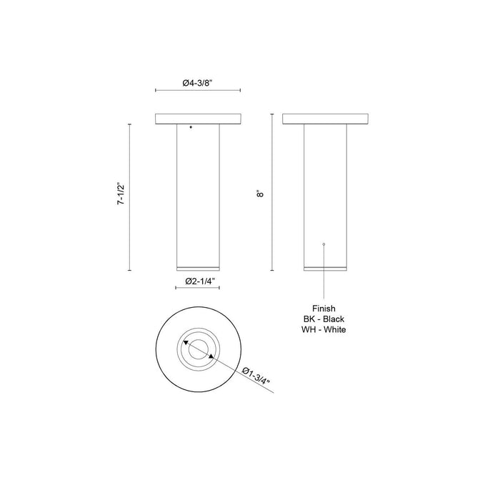Kuzco Lighting - LD2-SM08W10-3036-WH-UNV-010 - LED Ceiling Mount - Lorna - White
