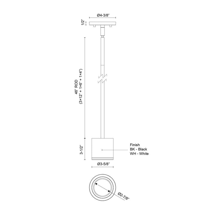Kuzco Lighting - EP264104-BK - LED Outdoor Pendant - Nordic - Black