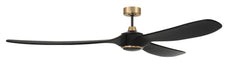 Craftmade - EVY72FBSB3-NWF - 72" Ceiling Fan - Envy 72" Ceiling Fan no Wifi - Flat Black/Satin Brass