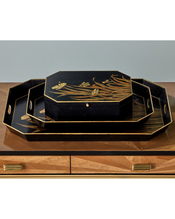 Currey and Company - 1200-1065 - Box - Glasshouse Tole - Black/Gold