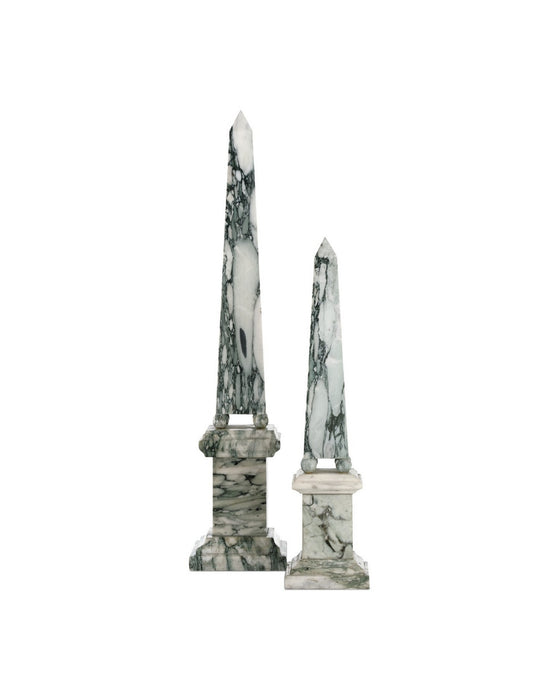 Currey and Company - 1200-1079 - Obelisk - Sorority - Green/Off-White