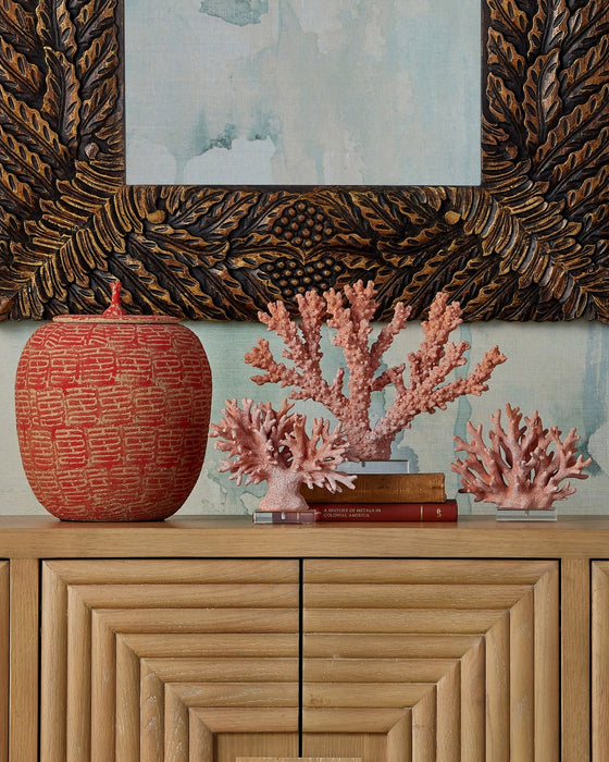 Currey and Company - 1200-1082 - Coral Set of 2 - Coral - Coral/Clear