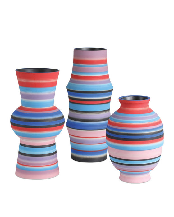 Currey and Company - 1200-1098 - Vase - Happy 80's - Blue/Pink/Red
