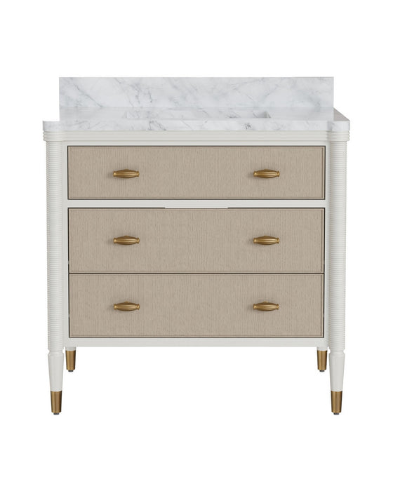 Currey and Company - 3800-0018 - Vanity with Rectangular Undermount Sink - Aster - Off-White/Fog/Natural/White/Polished Brass