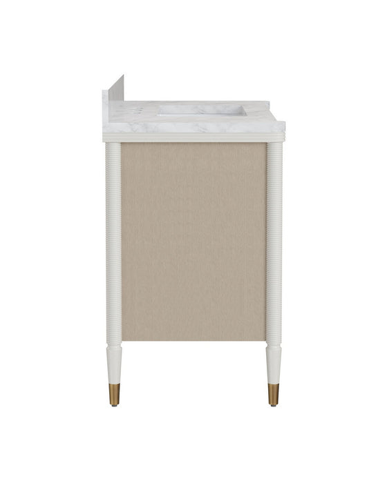 Currey and Company - 3800-0018 - Vanity with Rectangular Undermount Sink - Aster - Off-White/Fog/Natural/White/Polished Brass