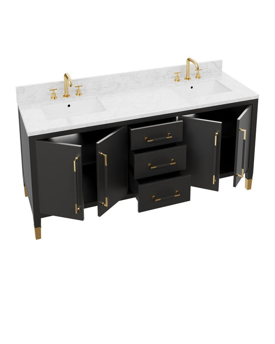 Currey and Company - 3800-0021 - Vanity with Rectangular Undermount Sink - Verona - Black/Natural/White/Champagne