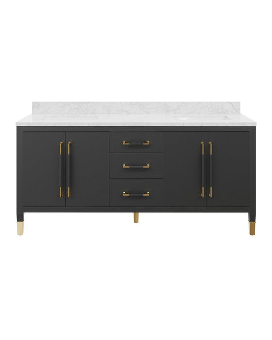 Currey and Company - 3800-0021 - Vanity with Rectangular Undermount Sink - Verona - Black/Natural/White/Champagne