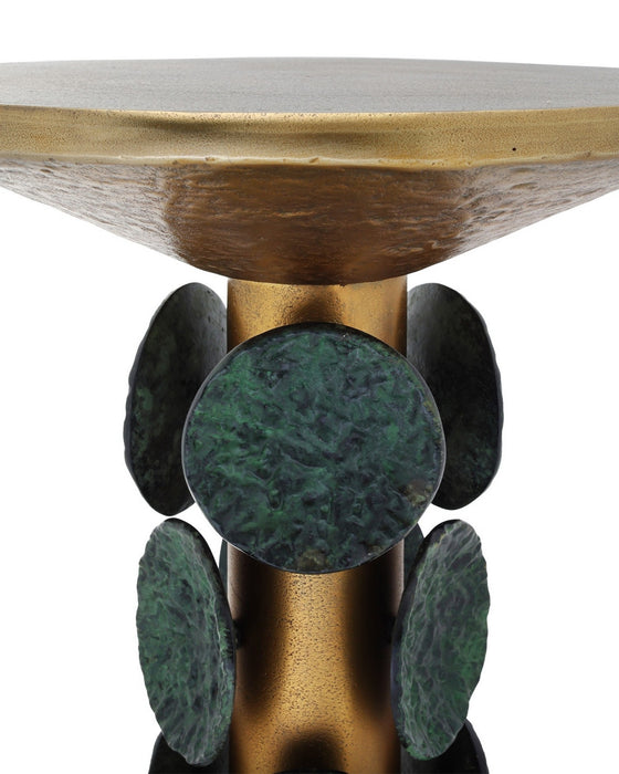 Currey and Company - 4000-0249 - Accent Table - Nasturtium - Antique Brass/Patina Brass