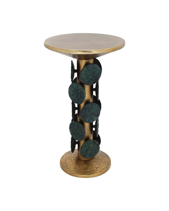 Currey and Company - 4000-0249 - Accent Table - Nasturtium - Antique Brass/Patina Brass