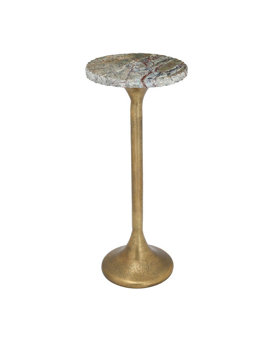 Currey and Company - 4000-0250 - Drinks Table - Wilderness - Antique Brass/Natural