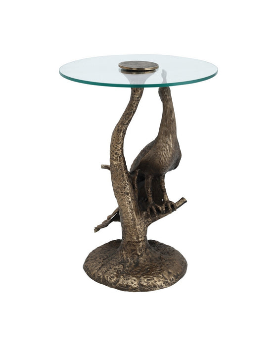 Currey and Company - 4000-0255 - Accent Table - Paonne - Antique Gold/Clear