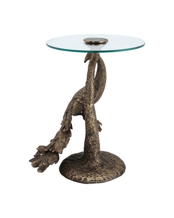 Currey and Company - 4000-0255 - Accent Table - Paonne - Antique Gold/Clear