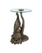Currey and Company - 4000-0255 - Accent Table - Paonne - Antique Gold/Clear