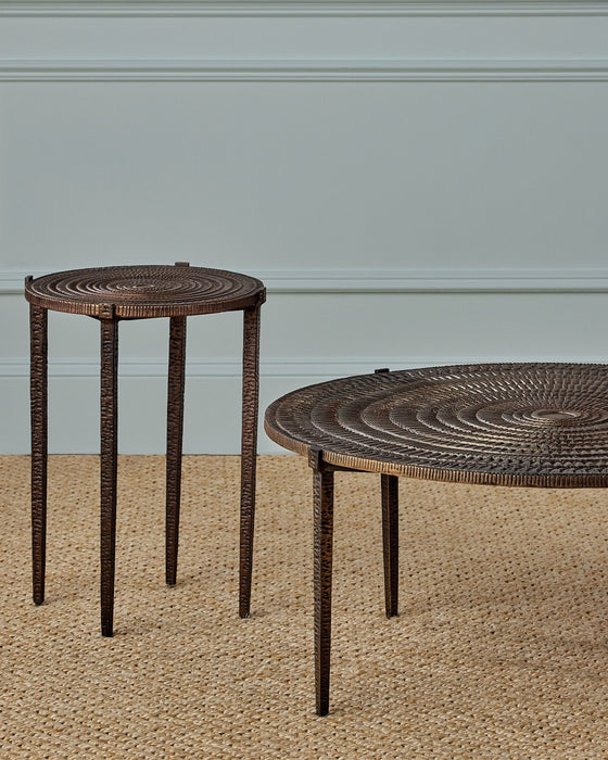 Currey and Company - 4000-0256 - Accent Table - Unity - Antique Bronze/Dark Bronze