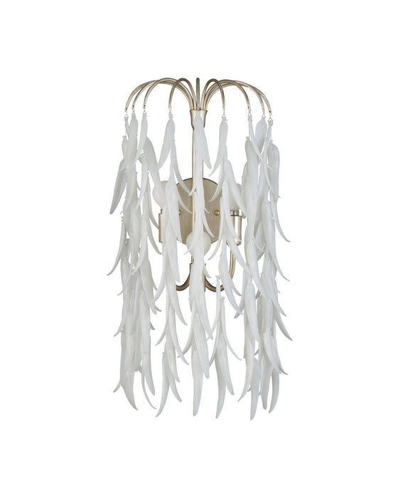 Currey and Company - 5000-0286 - Three Light Wall Sconce - Glen Arbor - White/Contemporary Silver Leaf/Contemporary Silver