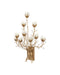 Currey and Company - 5000-0299 - Ten Light Wall Sconce - Star Magnolia - Antique Brass/White/Clear