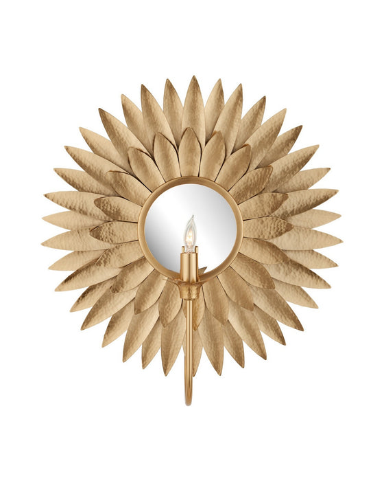 Currey and Company - 5000-0300 - One Light Wall Sconce - Plumage - Antique Brass/Mirror