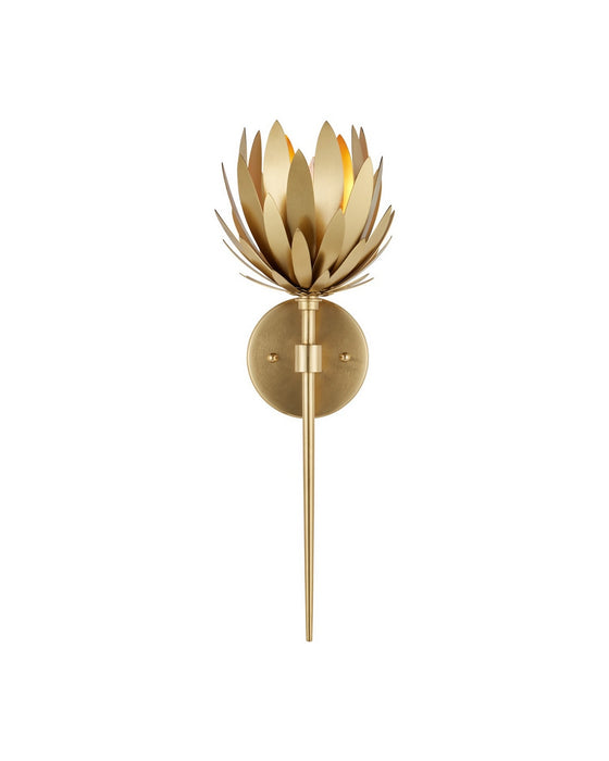 Currey and Company - 5000-0302 - One Light Wall Sconce - Protea - Brass