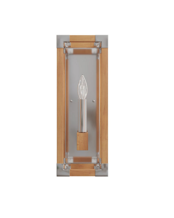 Currey and Company - 5800-0075 - One Light Wall Sconce - Boyd - Natural/Polished Nickel