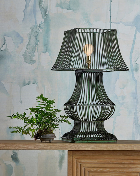 Currey and Company - 6000-1062 - One Light Table Lamp - Tuteurs - Distressed Green