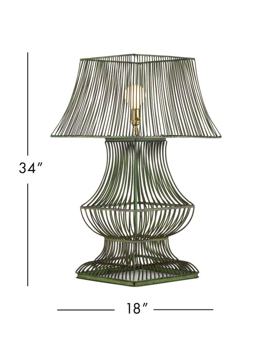 Currey and Company - 6000-1062 - One Light Table Lamp - Tuteurs - Distressed Green